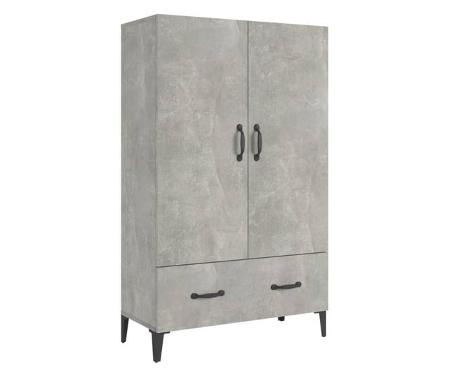 Visoka omarica betonsko siva 70x31x115 cm konstruiran les