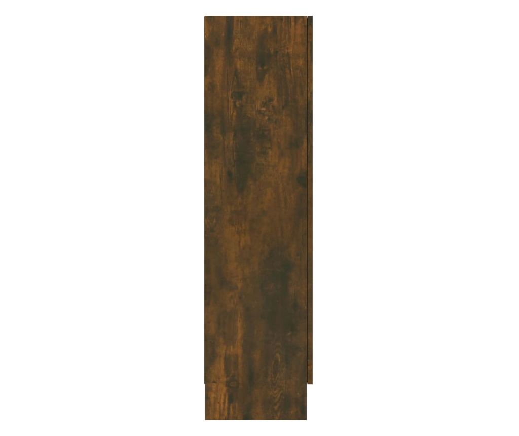 füstös tölgyszínű szerelt fa vitrinszekrény 82,5x30,5x115 cm - 14