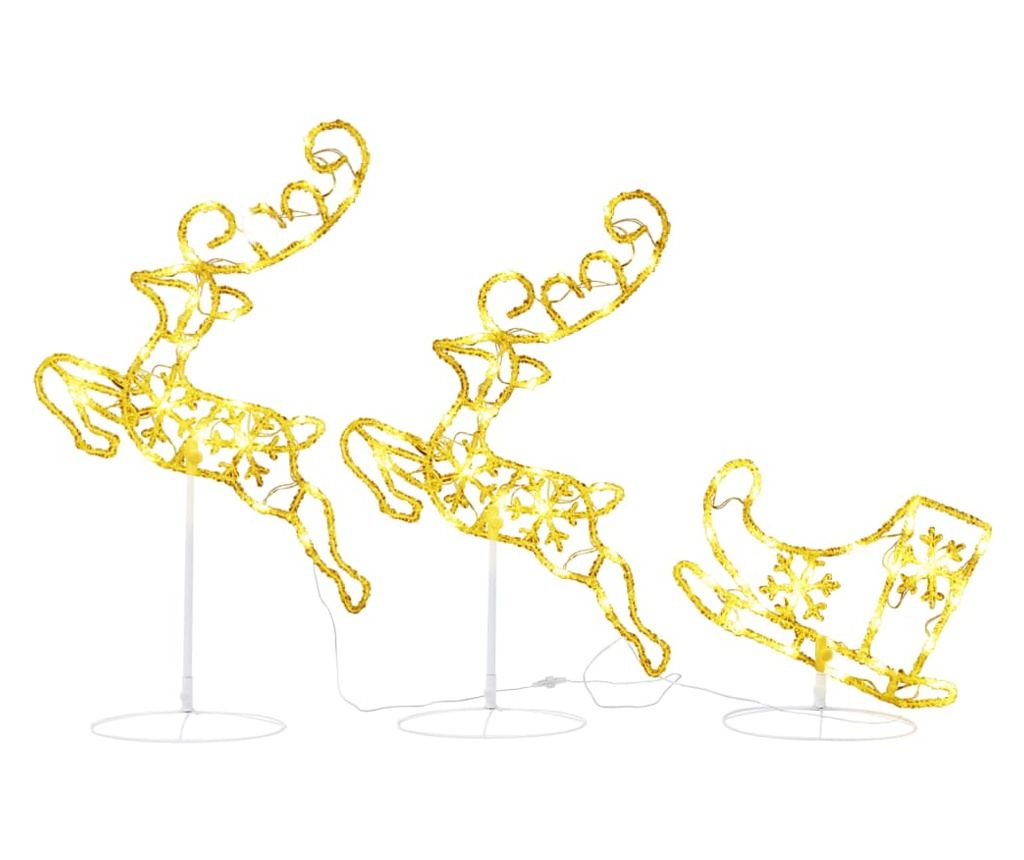 Irvas i saonice božićna dekoracija, toplo bijela, 260x21x87 cm, akril - 2