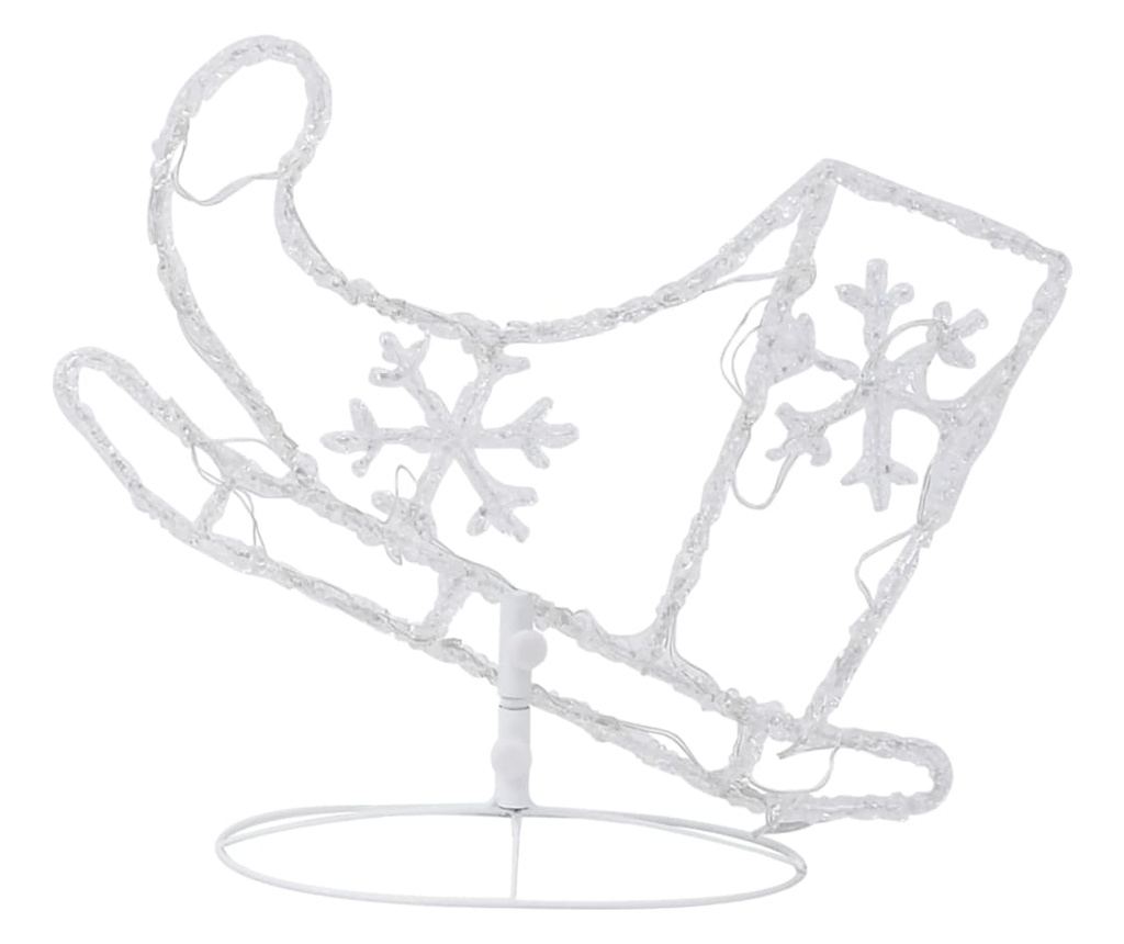 Irvas i saonice božićna dekoracija, toplo bijela, 260x21x87 cm, akril - 7