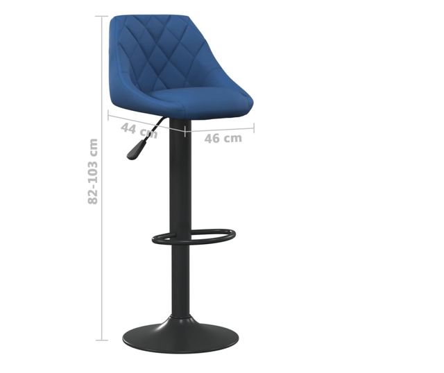 Barski stoli, 2 kosa, modra, žamet