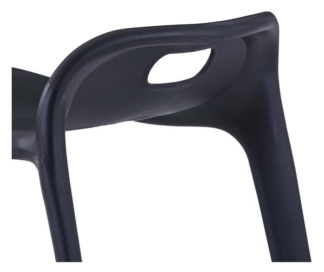 Stoli, zložljivi eden na drugega, 4 kosi, črne barve, plastični