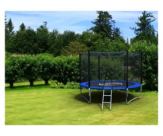 Trambulina 305 cm din Otel, cu Plasa de Protectie, Scara de Acces, Suporta pana la 150 de kg