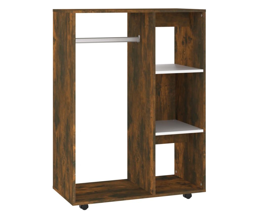 Гардероб, опушен дъб, 80x40x110 см, инженерно дърво - 2