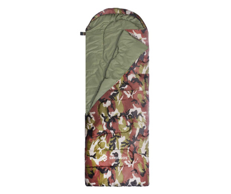 Sac de dormit, cu geanta de transport, 210x73cm, 8-20grade, culoare camuflaj
