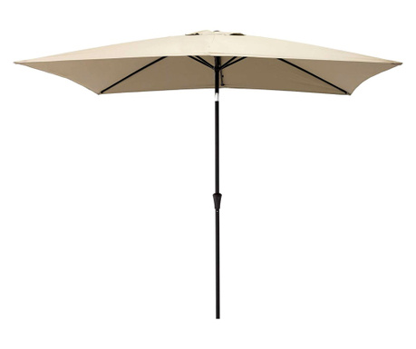Umbrela terasa gradina, cu manivela si inclinare, dreptunghiulara, 200x300cm, taupe