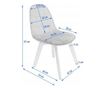 Scaune stil scandinav, catifea si PU, gri, set 4 buc, 43x54x81 cm, Colin