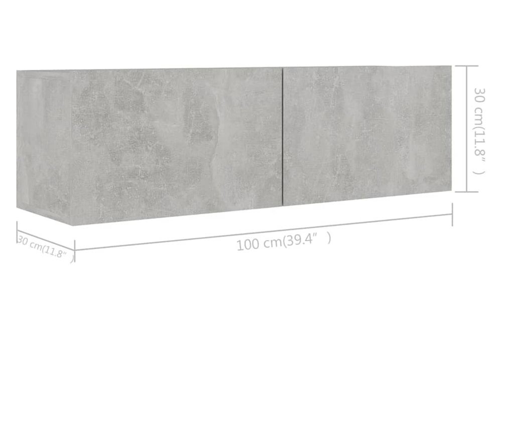 Set TV ormarića, 8 komada, Betonsko siva, Iverica - 10