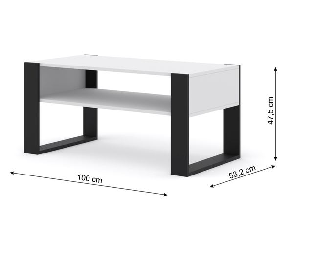 Klubska mizica  100x50x47 cm
