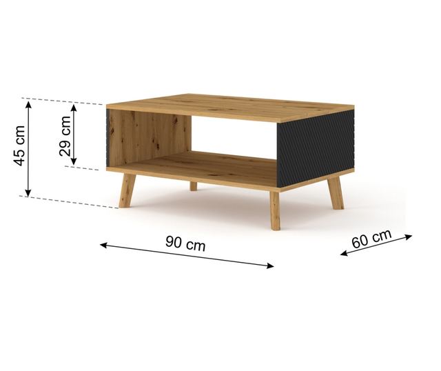 Klubska mizica  90x60x45 cm