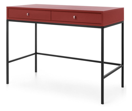 Konzolna mizica, AKL FURNITURE, Mono, 103x50x77cm, rdeča, črna, melamin, jeklo, ABS