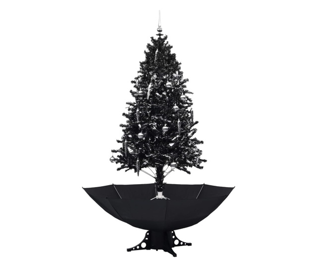 Božićno drvce koje sniježi sa stalkom crno 190 cm PVC