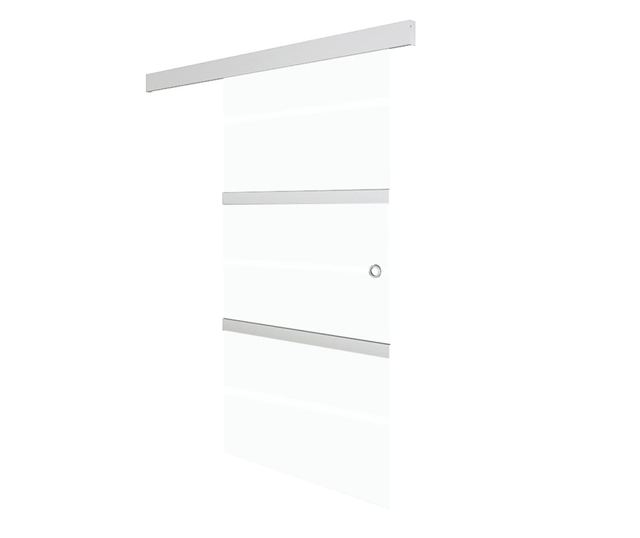 Drsna vrata ESG steklo in aluminij 76x205 cm srebrna
