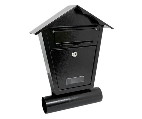 Postafiók újságüléssel, fekete, B6 méretben, 29,5x7,5x37,5 cm, Damech