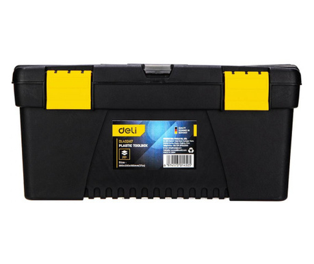 Deli tools EDL432417 műanyag szerszámosláda, 15" - sárga