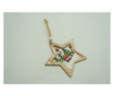 Ornament de brad stea cu ren, Flippy, multicolor, lemn, 9.9 cm