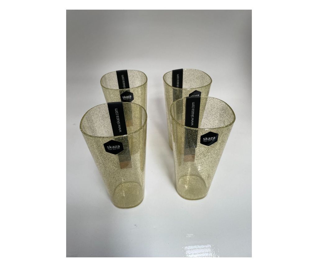 Set auriu de 4 pahare de plastic Mojito Contessa, Skaza - 3