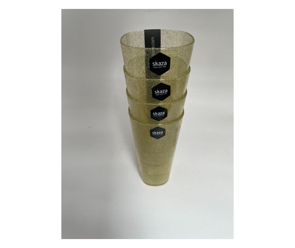 Set auriu de 4 pahare de plastic Mojito Contessa, Skaza - 2