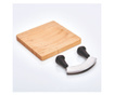 Daska za rezanje s nožem za mljevenje, bambus, 20 x 20 x 2 cm, 25295, Zeller