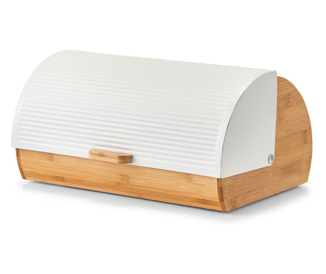 Kutija za kruh, bambus/metal, bijela, 39x27x19cm, Zeller