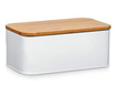 Kutija za kruh limena sa poklopcem bambus, bijela 31 x 18 x 12,5 cm 25370, Zeller