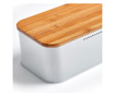 Kutija za kruh limena sa poklopcem bambus, bijela 31 x 18 x 12,5 cm 25370, Zeller