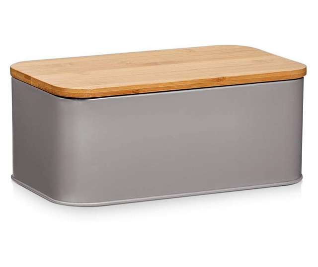 Kutija za kruh , metal/bambus, taupe mat, 31x 18 x 12,5 cm, 25371, Zeller