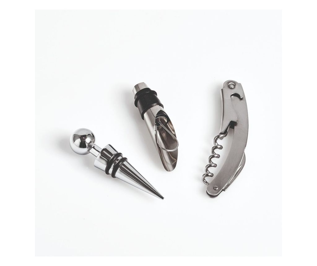 Set za vino, 4-delni, kavčuk/nerjaveče jeklo/steklo, 10x27,8x3 cm, Zeller - 3