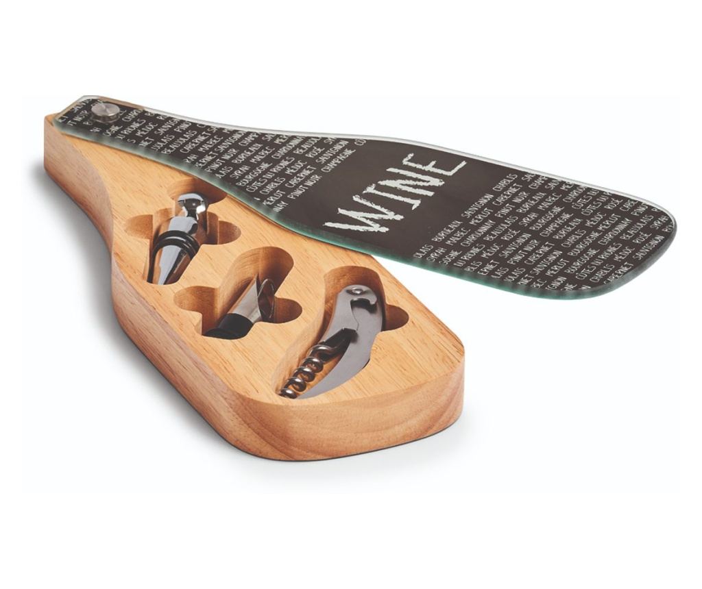 Set za vino, 4-delni, kavčuk/nerjaveče jeklo/steklo, 10x27,8x3 cm, Zeller - 2