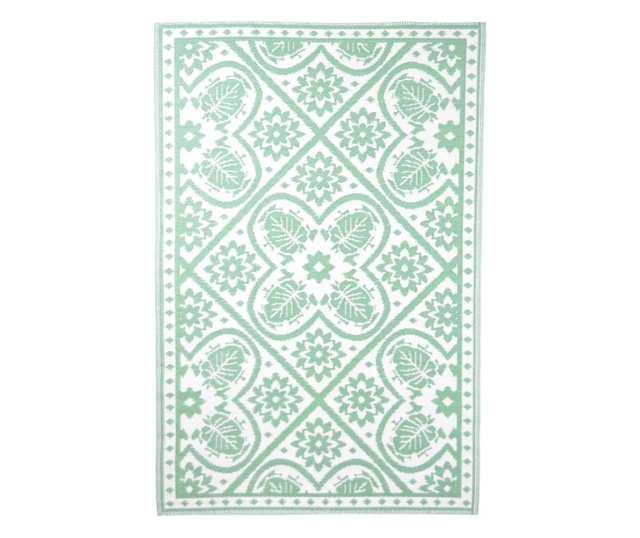 zöld és fehér csempe mintás kültéri szőnyeg 182x122 cm