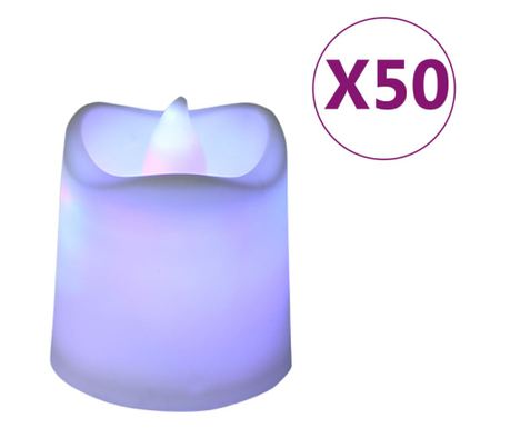 Električne LED lučice bez plamena 50 kom šarene