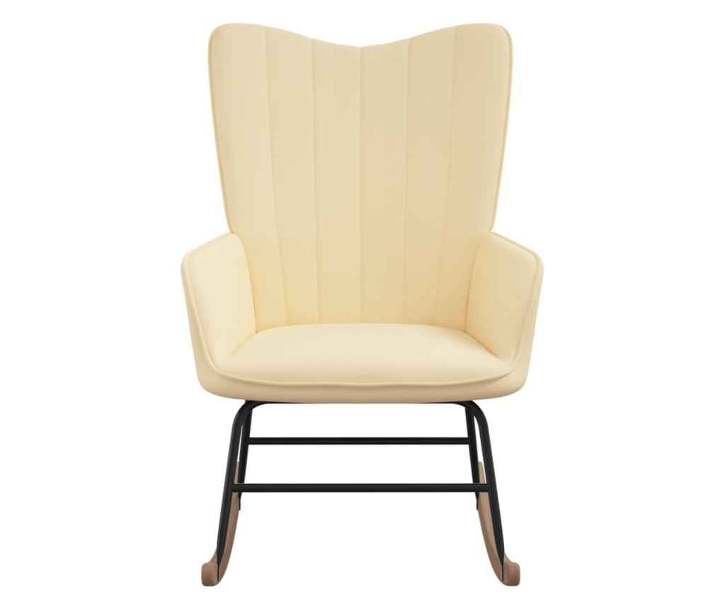 Люлеещ се стол, слонова кост, кадифе - 2