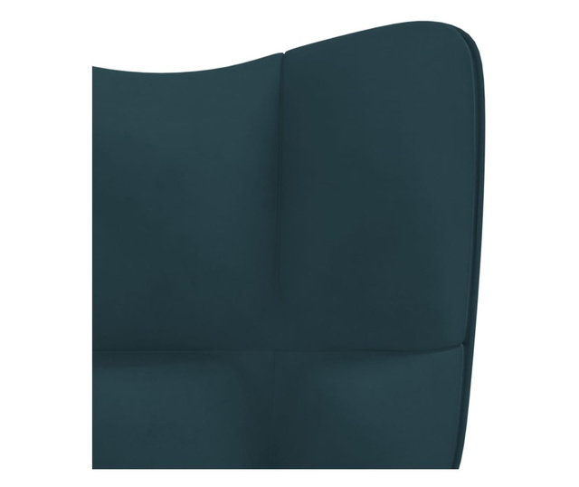 Stolica za opuštanje s osloncem za noge plava baršunasta