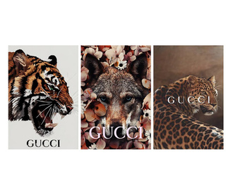 Multivászon nyomtatás 3 db, Gucci Animals, 70x150cm