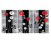 Multivászon nyomtatás 3 db, White And Red Flowers, 70x150cm