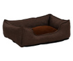 Krevet za pse smeđi 85,5 x 70 x 23 cm flis s izgledom platna
