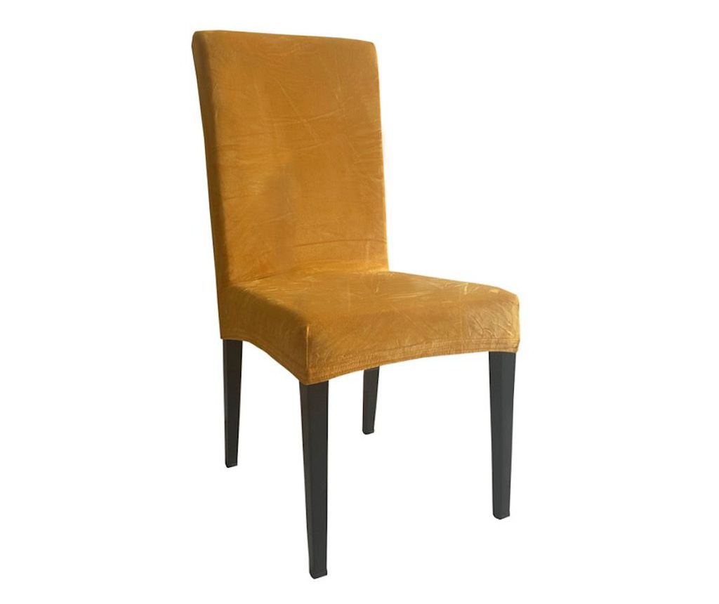 Prevleka za stol raztegljiva Velvet rumena 45x52 cm, komplet 2 kos, - 2