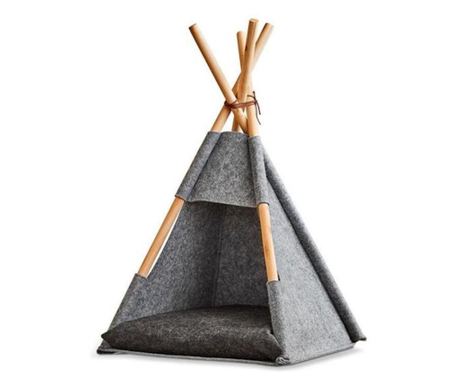 Šator za mačke, siva, felpa, drvo,44x42x45/68 cm, 14378, Zeller