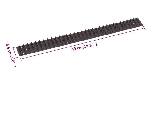 Kontrolní hroty proti ptákům 49 x 4,5 x 1,7 cm sada 20 ks