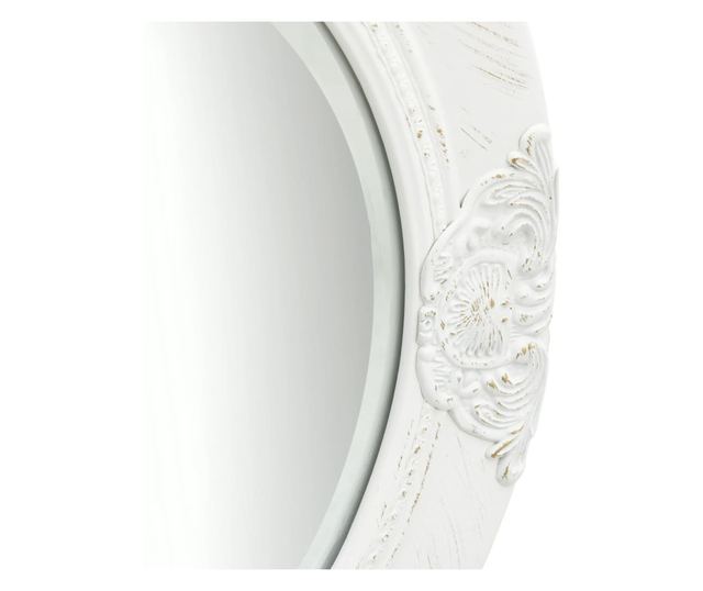 Oglindă de perete în stil baroc, alb, 50 cm