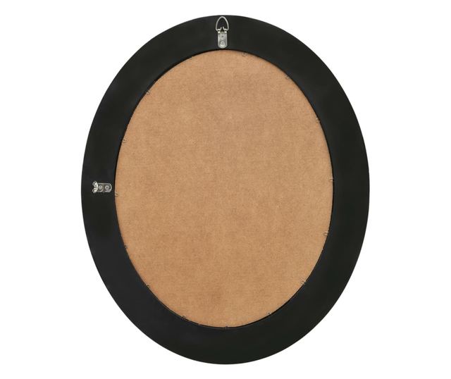 Oglindă de perete în stil baroc, negru, 50 x 60 cm