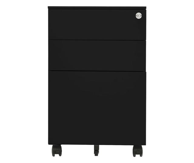 Mobilni ormarić za spise, crni, 39x45x60 cm, čelik