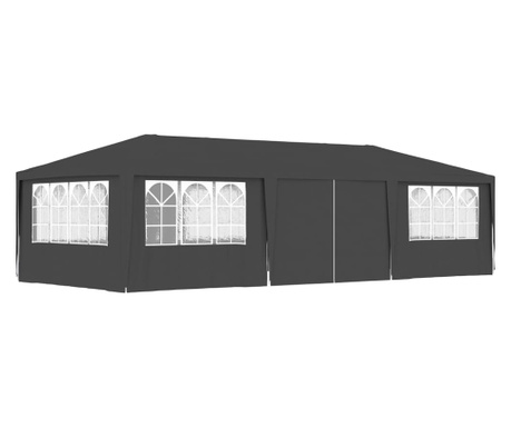 Професионална парти шатра със стени 4x9 м антрацит 90 г/м²