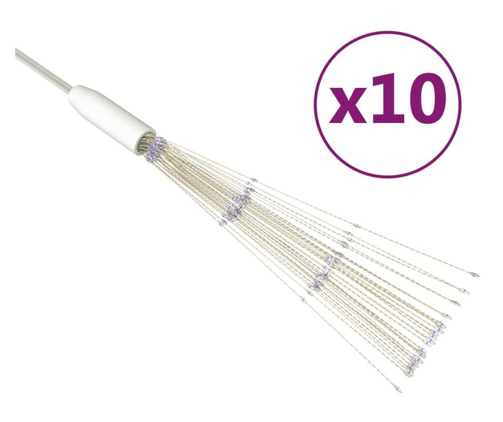 Božićne svjetiljke s vatrometom 10 kom. 1400 LED plava 20 cm - 2