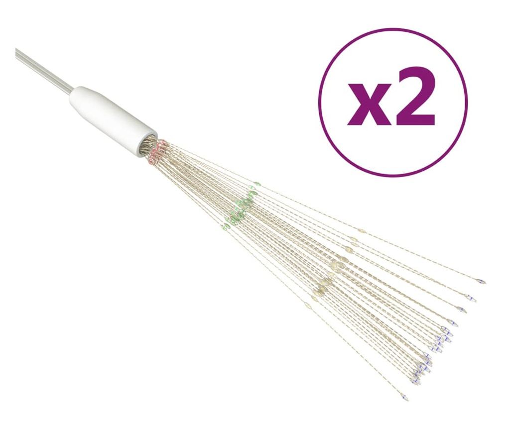 Božićne svjetiljke s vatrometom, 2 kom., 280 LED višebojne 20 cm - 2