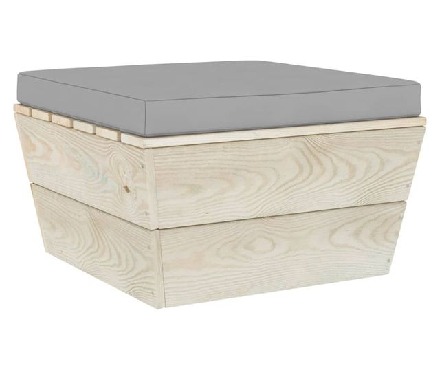 Tabureti za vrt od paleta s jastučićem, drvo smreke tretirano