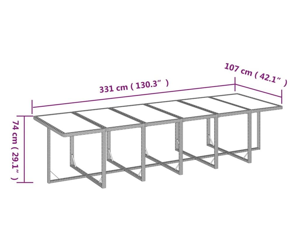Градински комплект с възглавници 17 части полиратан черен - 11
