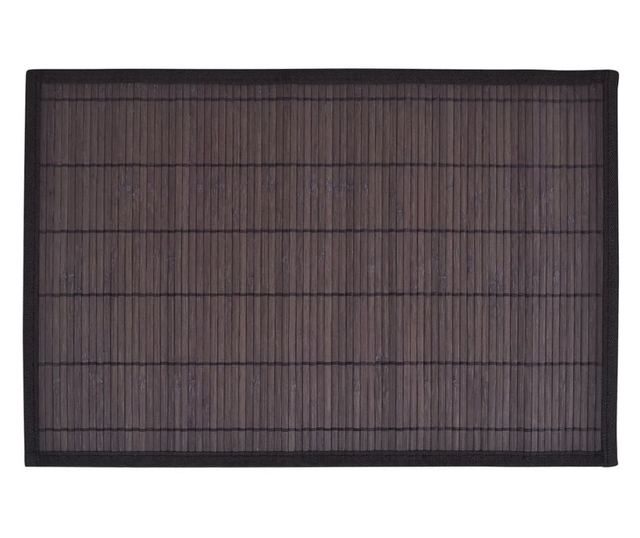 242110 6 Bamboo Placemats 30 x 45 cm Dark Brown