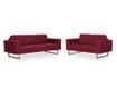 Комплект дивани, 2 части, бордо, текстил