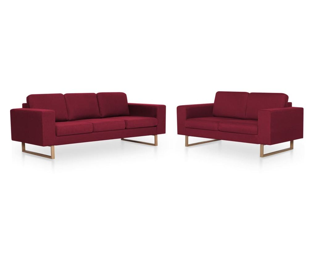 Комплект дивани, 2 части, бордо, текстил - 2